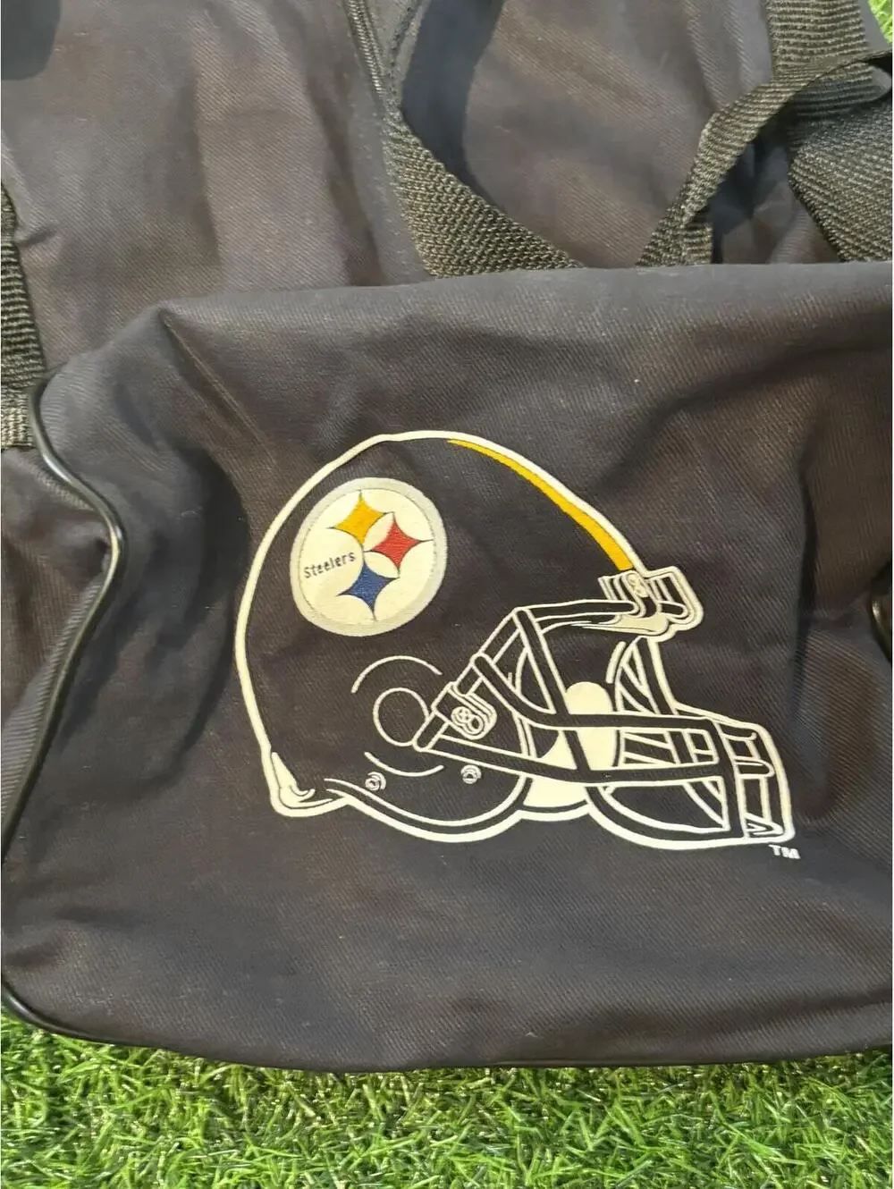 Pittsburgh Steelers Black Duffel Bag with Shoulder Strap